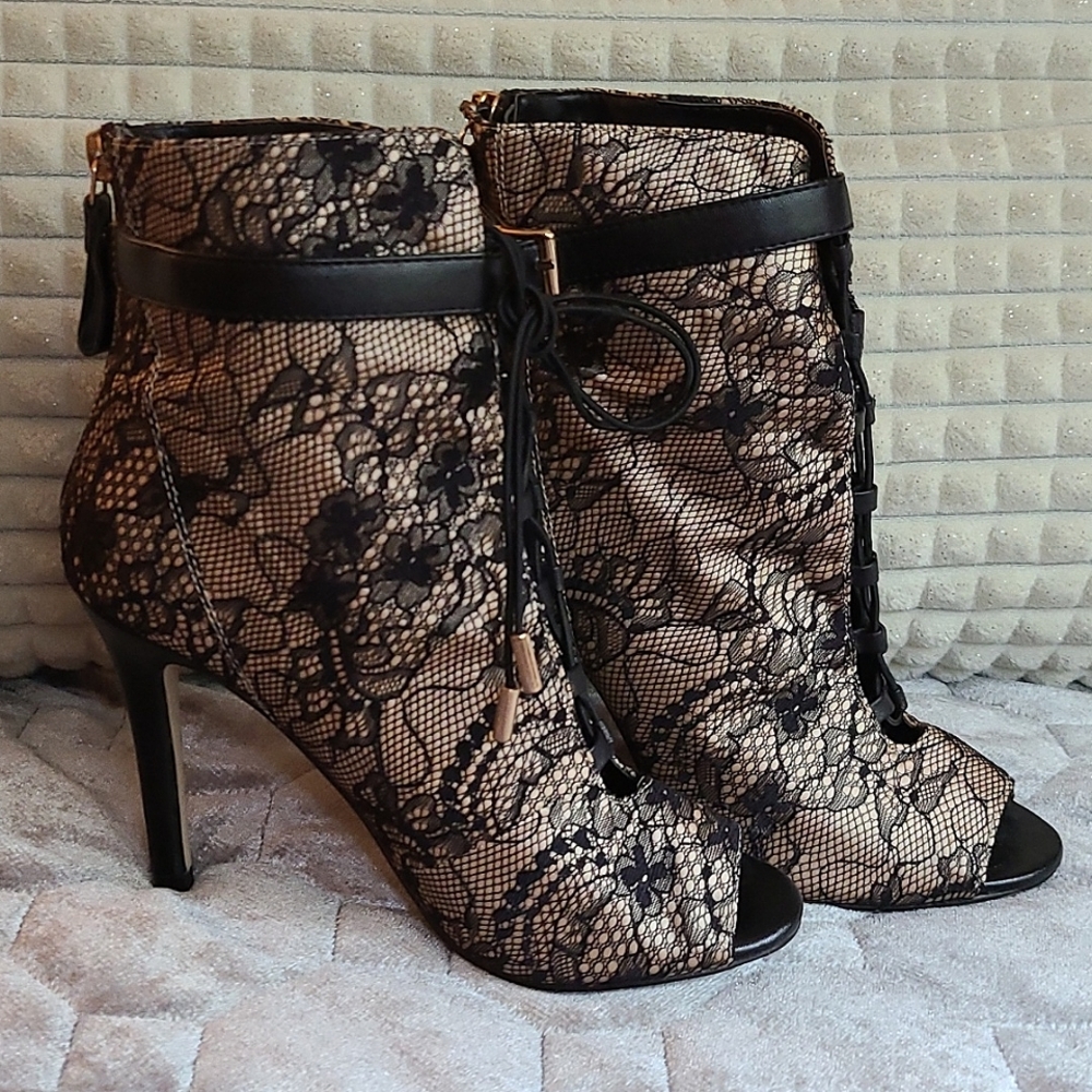 Shoe Dazzle Laced Ankle Boots